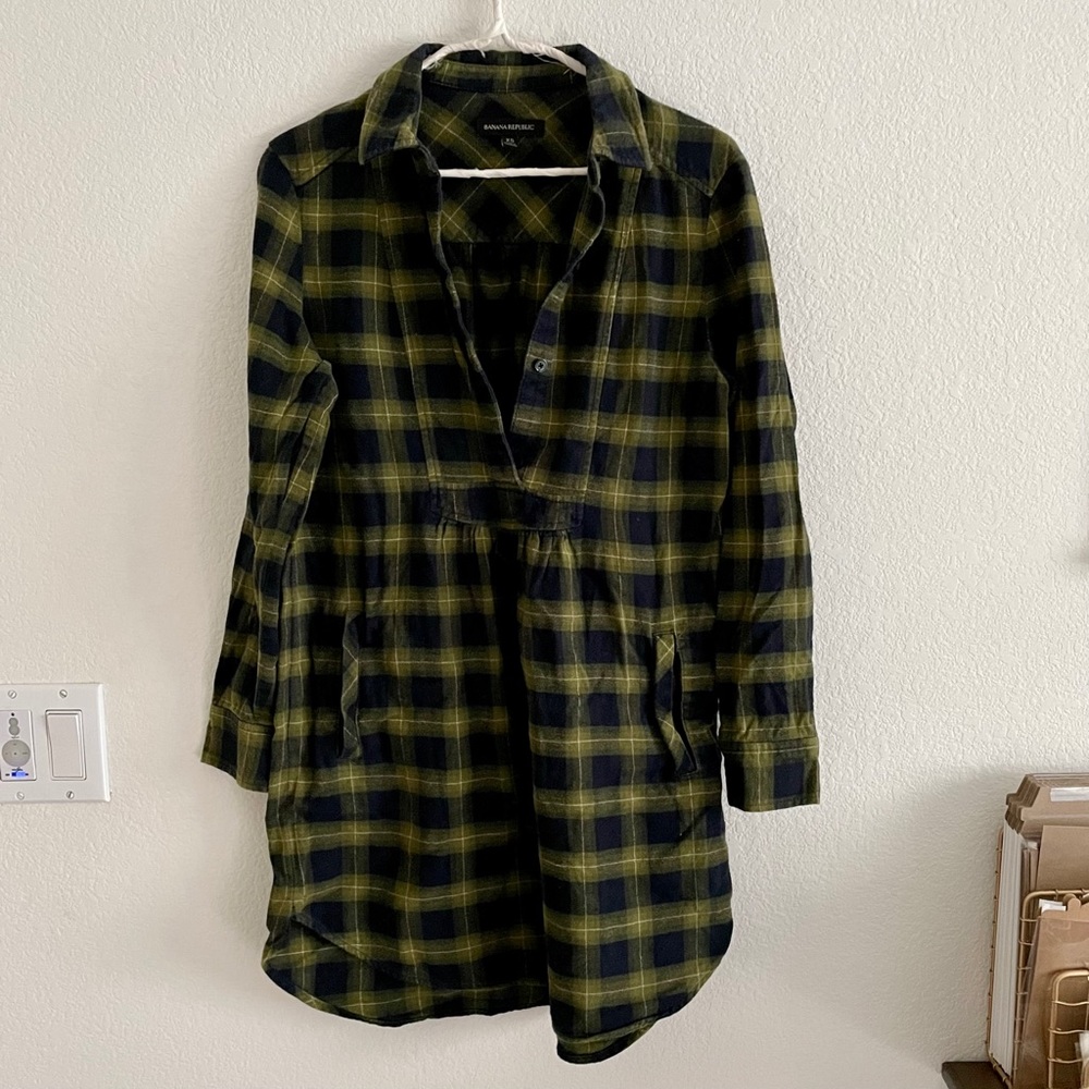 Comfy Flannel Shirtdress with Pockets